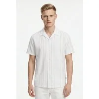 Jack & Jones Kurzarmhemd JPRBLARIVER LINEN BL. DOBBY SS SHIRT SN mit Resort Kragen