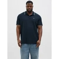 Jack & Jones PlusSize Poloshirt JJEAUSTIN POLO SS NOOS PLS Materialmix, normal geschnitten