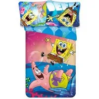 KK Shopping Kinderbettwäsche Spongebob Wende Bettwäsche Set 2 tlg. 135 x 200 cm 80 x 80cm, 2 teilig, Langlebig