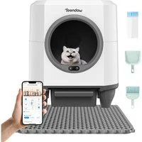 Teendow Katzenecktoilette CLB05 Katzentoilette selbstreinigend 80L+8L Elektrisches Katzenklo XXL, Selbstreinigend, geräuscharm, hygienisch