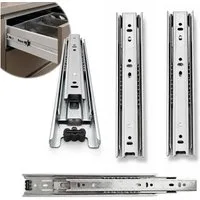 HOOZ Auszug Schubladenschienen 250mm Kugellager Teleskopschiene bis 30kg 1 Paar (2-teiliges Set, 2 St., 2 Paar (4 Schienen) für 2 Schublade), Kugelgelagerter Vollauszug mit Selbsteinzug und Aushängesicherung