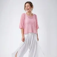 OriginalYou Kurzarmshirt Strick Shirt Damen Kurzarm Sweatshirt