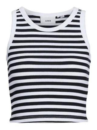 JJXX - JXFALLON STR SL STRIPE RIB TOP JRS SN Bright White - Gr. - XL