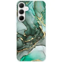 MuchoWow Handyhülle für Samsung Galaxy A36 Gold - Marmor - Grün - Luxus - Marmoroptik - Gr, Phone Case, Silikon, Schutzhülle Dünn