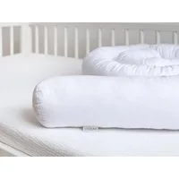Loolay Nestchenschlange 100% WEIß Baumwolle Multifunktion PREMIUM Bettschlange Stoffschlange, (Bettumrandung Krabbeldecke Babybett Umrandung Schlange Bett Kopfschutz, Zierkissen Bettrolle Dekokissen Zugluftstopper - Super GESCHENK), LOOLAY® - 100% Eu