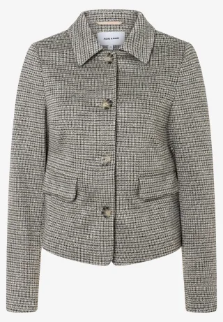 MORE & MORE - kurzer Blazer mit Minikaro sand - Gr. - 38