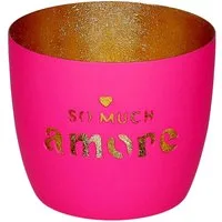 Giftcompany Windlicht Madras Windlicht M So much amore hot pink/gold 8,5cm