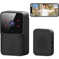 KINSI Türklingel-Set HD Smart Türklingel,Bluetooth Visual Doorbell,Video-Türklingel Kamera, 1 Empfänger, 1 Klingeltöne, Videoanrufe & Cloud-Speicherung