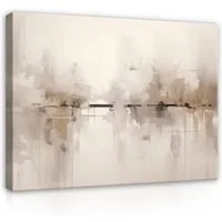 Wallarena Leinwandbild Abstrakt Modern Beige Kunst Wohnzimmer 120×80 cm, Abstrakt, 120x80x3cm