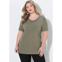 MIAMODA T-Shirt T-Shirt bequeme Passform Glitzersteinchen-Verlauf