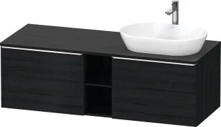 Duravit D-Neo Konsolenwaschtischunterbau wandhängend Eiche Schwarz Matt 1400x550x459 mm - DE4950R101 DE4950R10160000