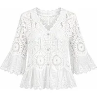 ITALY VIBES Strickjacke - Häkelweste Damen - Weste - Sommerlicher Cardigan kurzarm ONE SIZE / passend für Größe XS - M