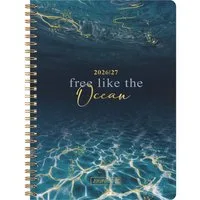 BRUNNEN Buchkalender Schülerkalender A5 1 Woche/2 Seiten Ocean 2026/2027