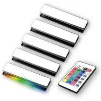 kalb LED Glaskantenbeleuchtung LED RGB Glaskantenbeleuchtung Vitrinenbeleuchtung Clip Glas, 5er Set