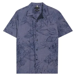 Ted Baker Terroni Regular Chambray Floral Dunkelblaues Hemd