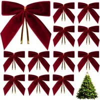 Coonoor Weihnachtsbaumschleife 12/24er Weihnachtsbaum Schleifen Samtschleifen (24-tlg)