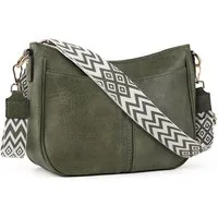 TAN.TOMI Schultertasche Damen mittelgroß Crossbody Bags Handtasche mit verstellbarem, Fronttasche mit Magnetverschluss wasserabweisendes Gewebe