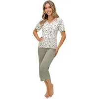 Donna Schlafanzug Melisa (Set, 2 tlg., 2-teilig) Damen Pyjama 2-teilig Schlafanzug 3/4 Hose Kurzarm Viskose Sommer