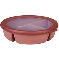 Mepal Lunchbox Bento-Schüssel rund mit 3 Fächern, luftdicht, für Meal-Prep, Polypropylen (PP), Thermoplastische Elastomere (TPE), Vivid Mauve, Mahlzeiten getrennt aufbewahren