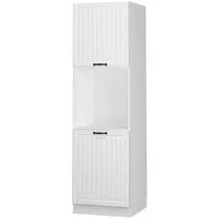 Vicco Herdumbauschrank Fame-Line, Weiß Landhaus/Weiß, 60 cm offen (1-St)