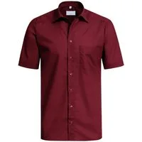 GREIFF Kurzarmhemd Greiff Corporate Hemd BASIC Herren OEKO TEX® Bordeaux