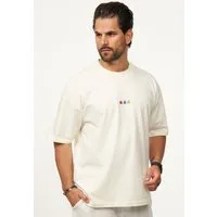 SOULSTAR T-Shirt mit Stickerei Herren Oversize-Fit Kurzarm Shirt mit Rundhals-Ausschnitt