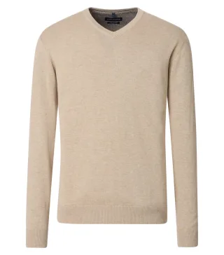 CASAMODA - Pullover mit V-Ausschnitt beige - Gr. - XXL