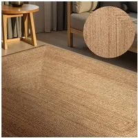 HANSE Home Teppich Juteteppich Teppich Juno, rechteckig, Höhe: 9 mm, Jute, Shape, Handgemacht, Wohnzimmerteppich, Naturteppich, Wohnzimmer