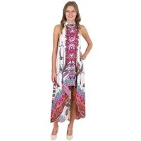 Sarcia.eu Maxikleid Weißes asymmetrisches Kleid mit buntem Print John Zack