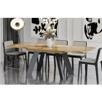 Endo-Moebel Esstisch Como Esstisch 130–210cm ausziehbar für 8 Personen, Tischbeine schwarz, Ausziehbar 130-210 cm (2x40 cm), Platte 36mm, 4 Beine, schwarz matt