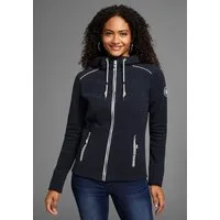 KangaROOS Fleecejacke figurbetonte Passform, mit Kapuze und Kordelzug, Übergangsjacke