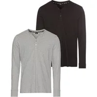 H.I.S Henleyshirt (2-er Pack) mit Knopfleiste