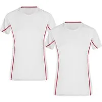 James & Nicholson Laufshirt Doppelpack Damen Sportshirt mit reflektierenden Details JN422 (Doppelpack, 2 Stück) Feuchtigkeitsregulierend, atmungsaktiv und schnell trocknend