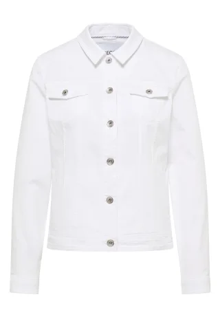 CECIL - Jeansjacke mit Brusttaschen und Knöpfen White - Gr. - XXL