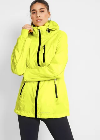bonprix wasserabweisende reflektierende Funktions-Jacke, gelb, Gr.56, Neon Funktions-Jacke mit vielen Reißverschlusstaschen, bequem geschnitten