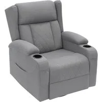 Woltu Relaxsessel, Fernsehsessel mit Liegefunktion,mit Tasche, 360° drehbar, PU