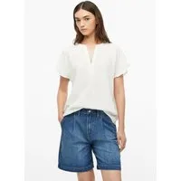 s.Oliver Kurzarmbluse Bluse Strukturierte Raglan-Bluse aus Viskosemix