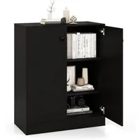 COSTWAY Kommode Wohnzimmer modern Sideboard mit verstellbaren Regalen, Holz