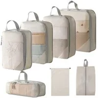 Diwzbyn Kofferorganizer 7-Teiliges Set Packing Cubes Compression, Travel Essentials