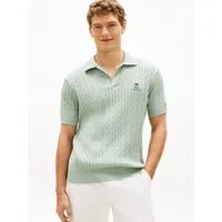 Tommy Hilfiger Poloshirt CABLE SHORT SLEEVE POLO regular fit, Zopfmuster