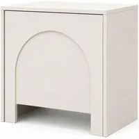 Prima-Online Nachttisch Nachttisch VENTO Kaschmir matt Breite: 54 cm / Höhe: 51cm / Tiefe:35cm (Griffloser Nachttisch), Push-to-Open Tür und moderner Bogenfront