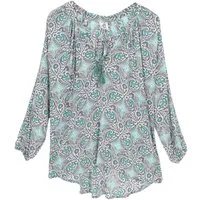 Guru-Shop Longbluse Blusentunika, Langarmbluse, plus size.. Ethno Style, Hippie, alternative Bekleidung, Boho