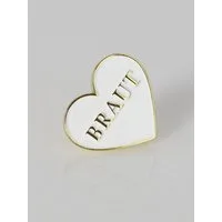 ANNIS WIESBADEN EST. 2021 Brosche "Braut" Ansteck-Pin in Herzform, Brosche für die Braut, Hochzeit