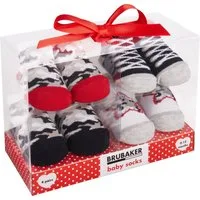 BRUBAKER Socken Babysocken für Jungen und Mädchen 0-12 Monate (4-Paar, Baumwollsocken im Camouflage-Design) Baby Geschenkset für Neugeborene in Geschenkverpackung mit Schleife