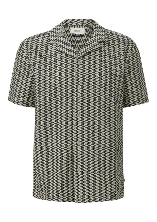 s.Oliver - Hemd schwarz/beige - Gr. - XL