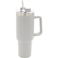 Michelino Thermoflasche To Go Doppelwandiger Thermobecher, für kalt und heiß inkl. Strohhalm Volumen ca. 1200ml