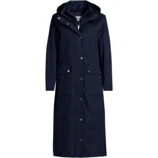Wasserdichter Isolierter Mantel mit Stepp-Einsatz für Damen, Damen, size: regular, Blau, Baumwolle/Polyester/Nylon, by Lands' End