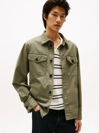 COTTON TWILL SHIRT JACKET battle green - Gr. - M