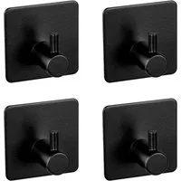WENKO Wandhaken Modell Ureo, (Set, 4-St), Küchenhaken für Handtücher und Geschirrtücher, zum Kleben, Edelstahl