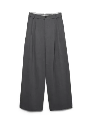VERO MODA - VMSTELLA MW WIDE PLEAT PANT NOOS Dark Grey Melange - Gr. - 30